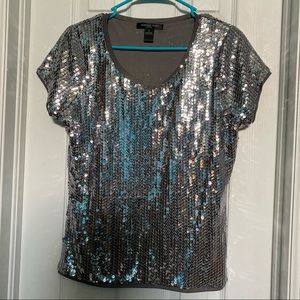 Silver Sequin Tee